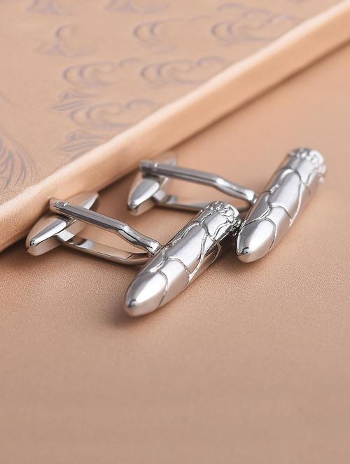 silver plated metal alloy cufflink - 20561633 - Very Small Image - 1