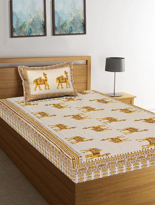 ethnic print single bedsheet with 1 pillow cover - 20561684 - Very Small Image - 1