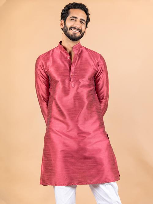 men solid mandarin neck kurta - 20561995 - Very Small Image - 1