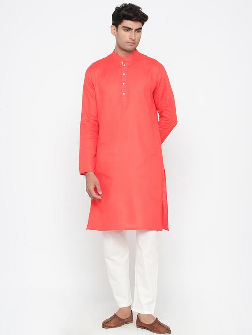 men solid mandarin neck kurta - 20562083 - Very Small Image - 1