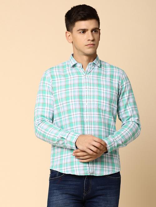 men checkered collared casual shirt - 20562386 - Very Small Image - 1