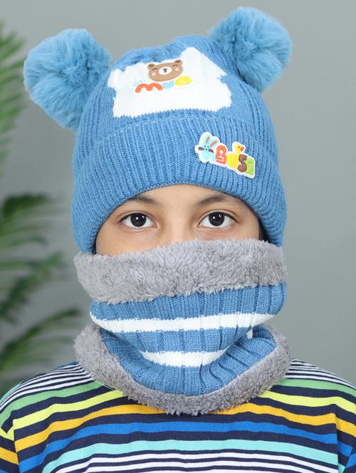 kids cap with neck muflar - 20562851 - Very Small Image - 1