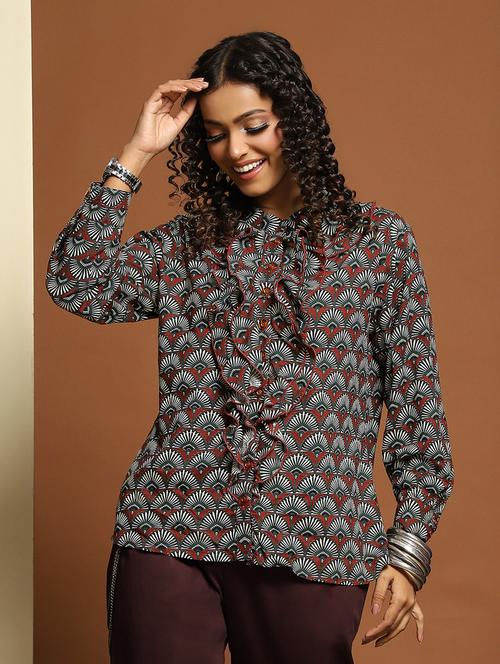 women maroon printed full sleeve top - 20563088 - Very Small Image - 1