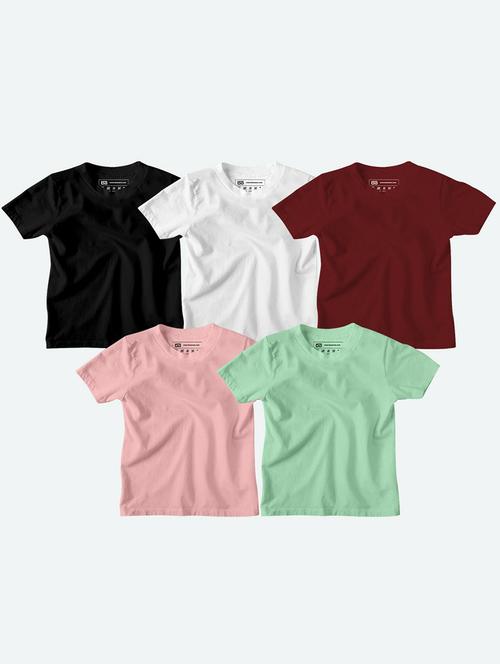 boys pack of 5 solid t-shirts - 20563216 - Very Small Image - 1