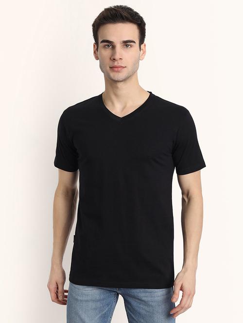 men v-neck solid plain t-shirt - 20563331 - Very Small Image - 1