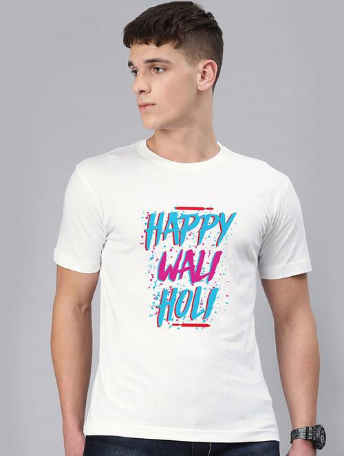 men round neck front print t-shirt - 20563354 - Very Small Image - 1