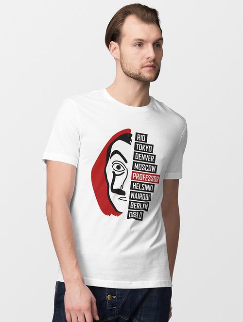 men round neck front print t-shirt - 20563361 - Very Small Image - 1