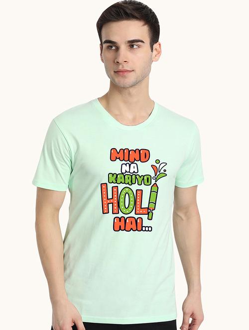 men round neck front print t-shirt - 20563457 - Very Small Image - 1