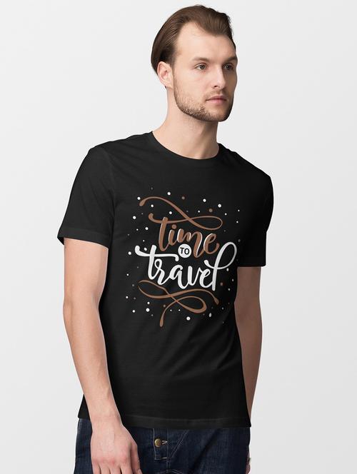 men round neck front print t-shirt - 20563536 - Very Small Image - 1