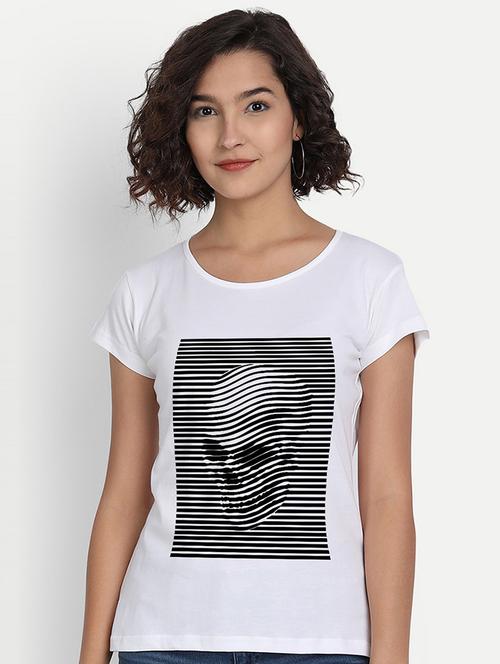 women's front print round neck t-shirt - 20563623 - Very Small Image - 1