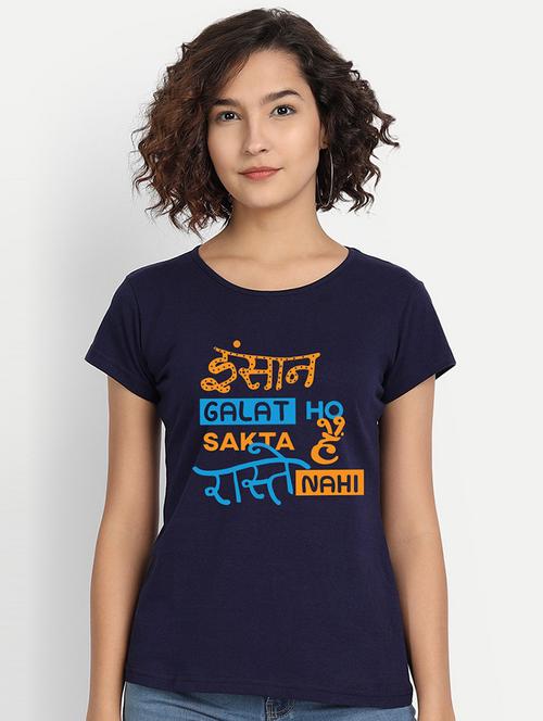 women's front print round neck t-shirt - 20563650 - Very Small Image - 1