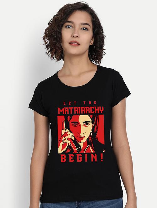women's front print round neck t-shirt - 20563698 - Very Small Image - 1