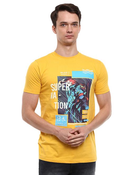 yellow cotton front print tshirt - 20565258 - Very Small Image - 1