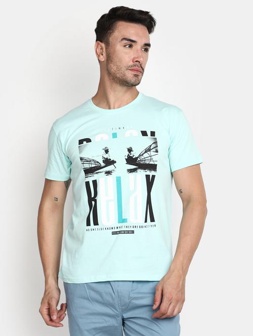 light blue cotton regular t-shirt - 20565272 - Very Small Image - 1