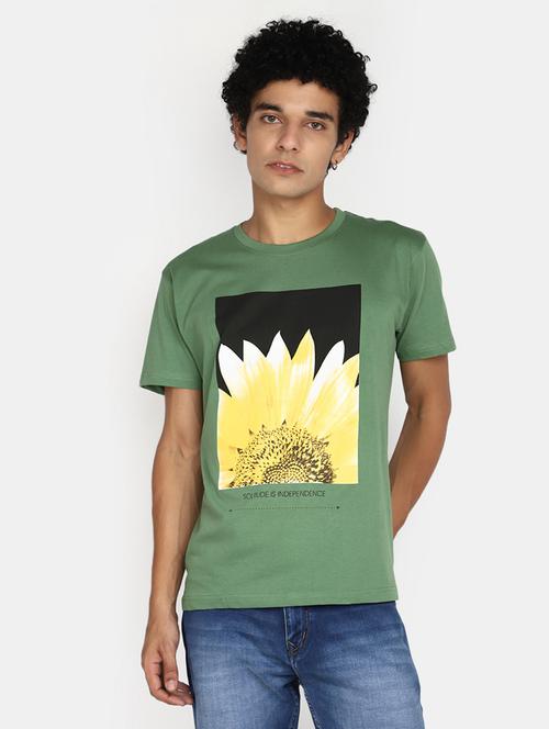 olive cotton regular t-shirt - 20565280 - Very Small Image - 1