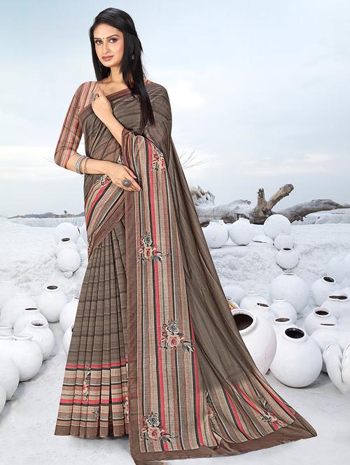 women multi color printed saree with blouse - 20565743 - Very Small Image - 1