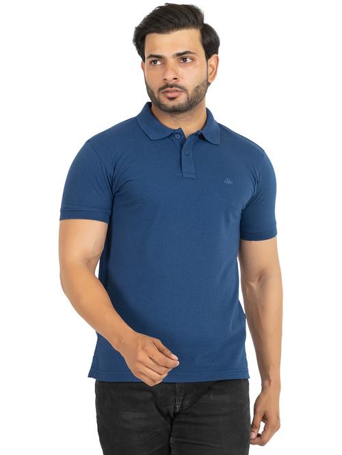 dark blue cotton plain tshirt - 20565963 - Very Small Image - 1