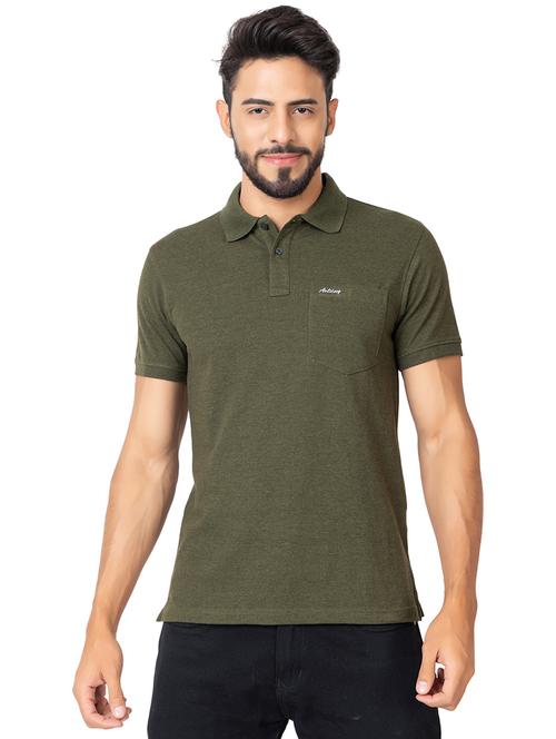 olive cotton regular t-shirt - 20565979 - Very Small Image - 1