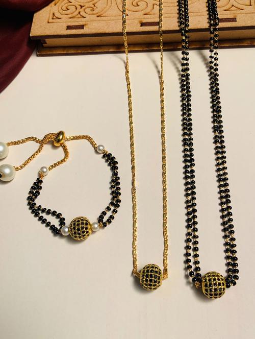 abdesigns gold plated mangalsutra set - 20566596 - Very Small Image - 1