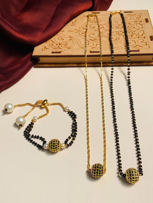 abdesigns gold plated mangalsutra set - 20566597 - Very Small Image - 1