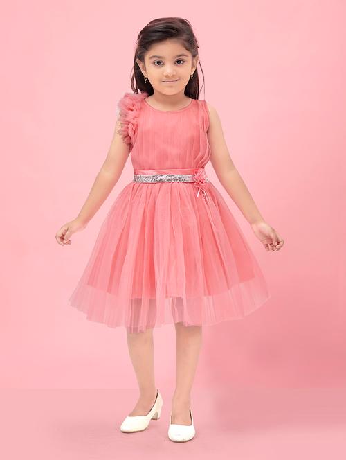 girls round neck frock - 20567818 - Very Small Image - 1