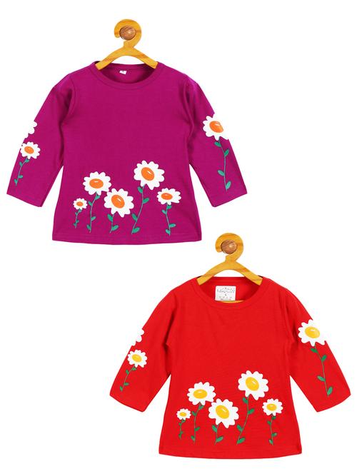 girls pack of 2 printed regular tee - 20570447 - Very Small Image - 1