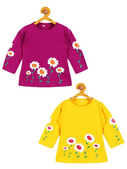 girls pack of 2 printed regular tee - 20570448 - Very Small Image - 1