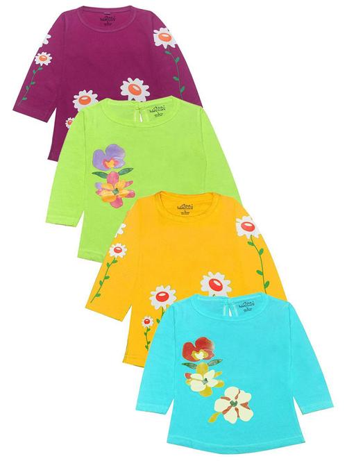 pack of 4 - multi colored cotton blend regular tees - 20570514 - Very Small Image - 1