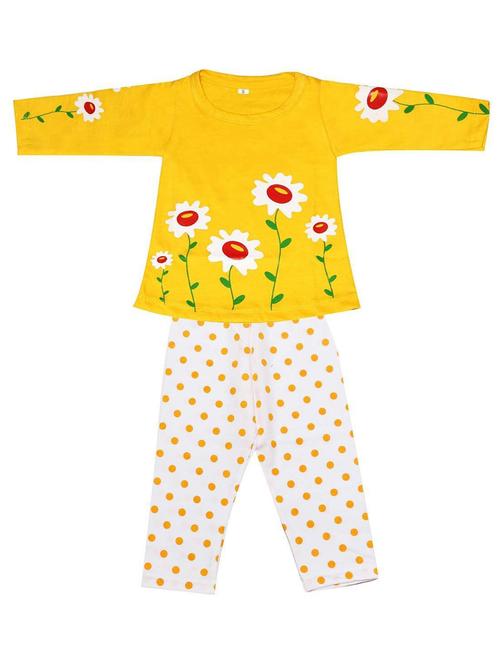 yellow cotton blend pyjama set nightwear - 20570593 - Very Small Image - 1