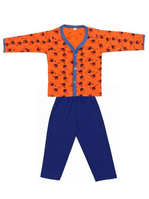 orange cotton blend pyjama set nightwear - 20570603 - Very Small Image - 1