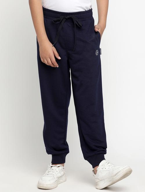 navy blue cotton blend jogger trackpant - 20571216 - Very Small Image - 1