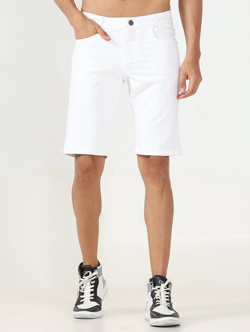 men solid mid rise chinos bermuda shorts - 20571352 - Very Small Image - 1