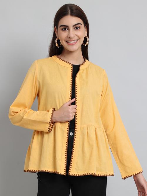 women solid detailed flared shrug - 20571405 - Very Small Image - 1