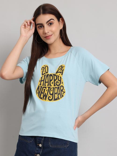 women front print short sleeves t-shirt - 20571420 - Very Small Image - 1