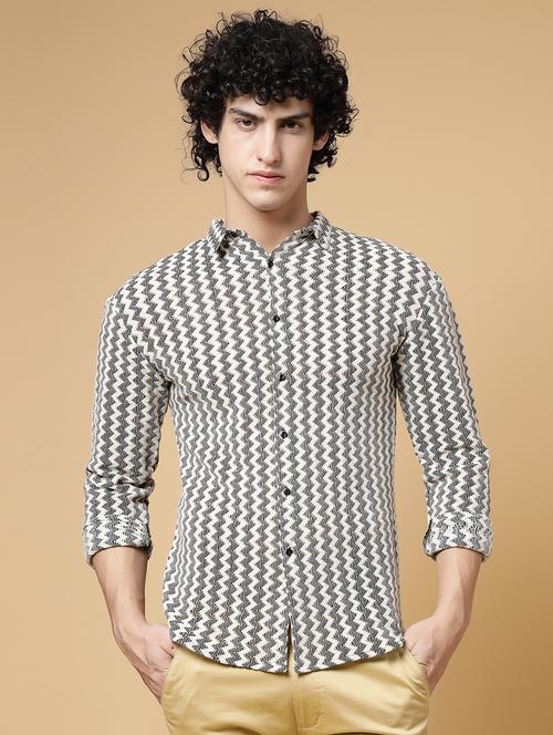 men long sleeve crochet shirt - 20572300 - Very Small Image - 1