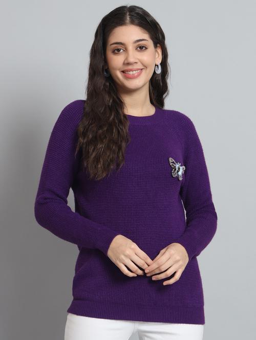 purple wool pullover - 20572995 - Very Small Image - 1