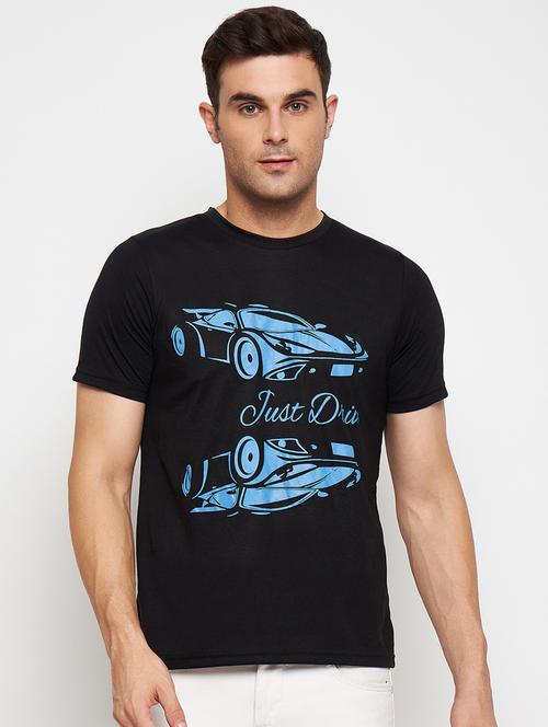 men round neck front print t-shirt - 20573528 - Very Small Image - 1
