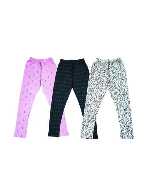 girls pack of 3 multi colored legging - 20573928 - Very Small Image - 1