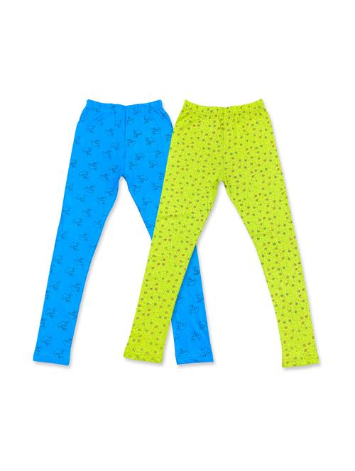 girls pack of 2 multi coloured printed leggings - 20574122 - Very Small Image - 1