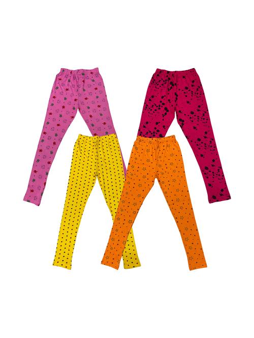girls pack of 4 multi coloured printed leggings - 20574138 - Very Small Image - 1