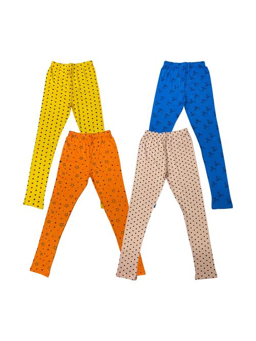 girls pack of 4 multi coloured printed leggings - 20574141 - Very Small Image - 1