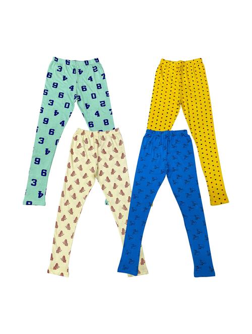 girls pack of 4 multi coloured printed leggings - 20574155 - Very Small Image - 1