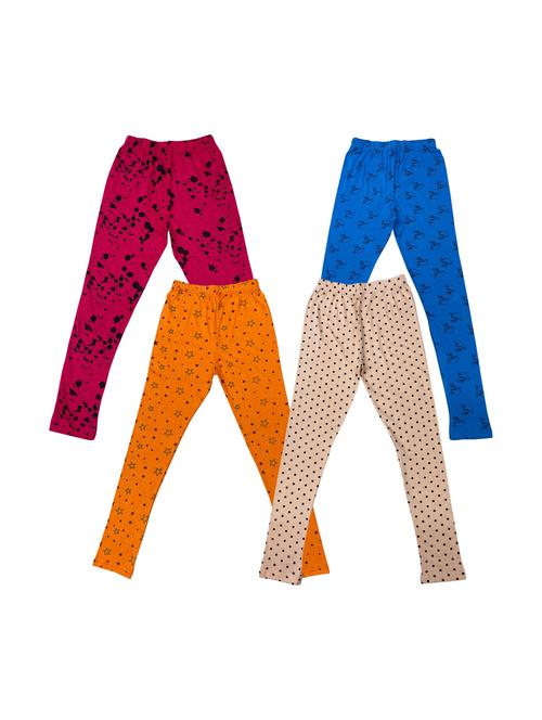 girls pack of 4 multi coloured printed leggings - 20574156 - Very Small Image - 1