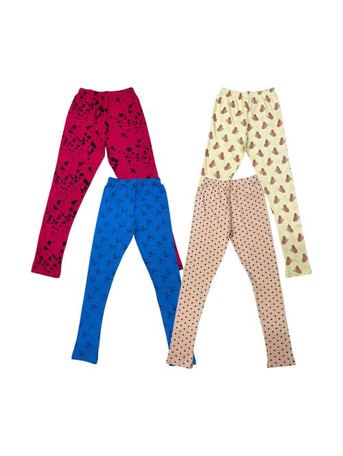 girls pack of 4 multi coloured printed leggings - 20574158 - Very Small Image - 1