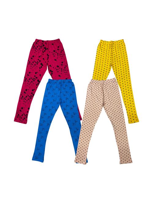 girls pack of 4 multi coloured printed leggings - 20574161 - Very Small Image - 1