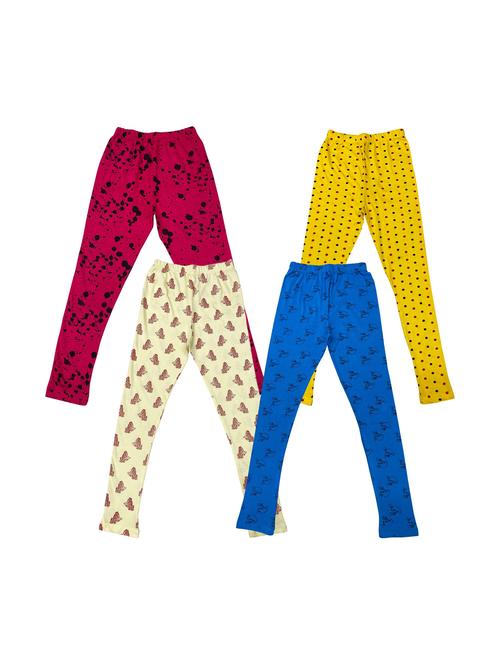 girls set of 4 multi color printed leggings - 20574166 - Very Small Image - 1