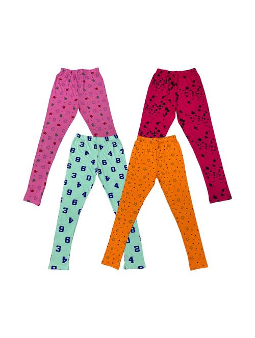 girls set of 4 multi color printed leggings - 20574173 - Very Small Image - 1