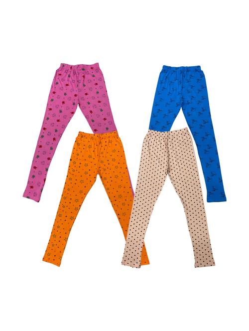girls set of 4 multi color printed leggings - 20574178 - Very Small Image - 1