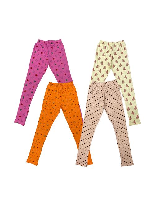 girls set of 4 multi color printed leggings - 20574179 - Very Small Image - 1