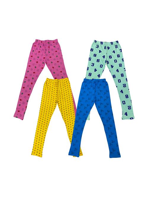 girls set of 4 multi color printed leggings - 20574198 - Very Small Image - 1